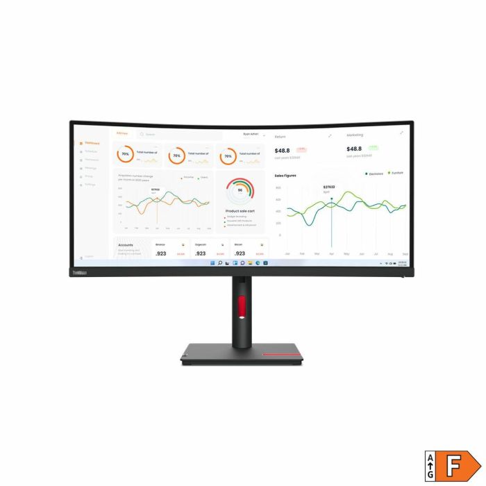 Monitor Lenovo ThinkVision T34W-30 34" 60 Hz 50-60 Hz Wide Quad HD 9