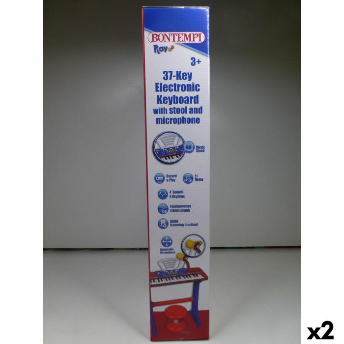 Teclado 37 Teclas Bontempi 43 x 56 x 23 cm (2 Unidades) 10 Teclado 37 Teclas Bontempi 43 x 56 x 23 cm (2 Unidades) 10