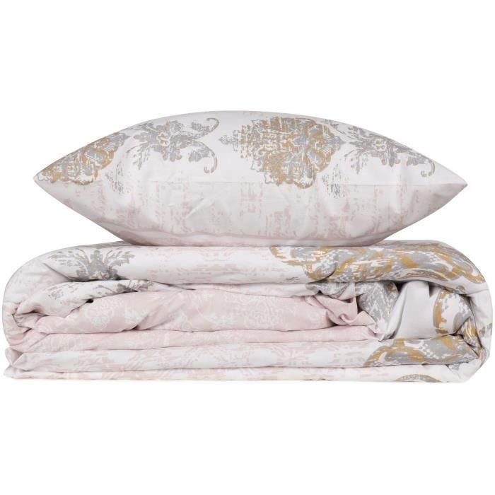 ASI8683342462983 - Juego de cama: 1 funda nórdica 220x240 cm + 2 fundas de almohada 60x60 cm - 100% algodón reforzado - Marrón 2