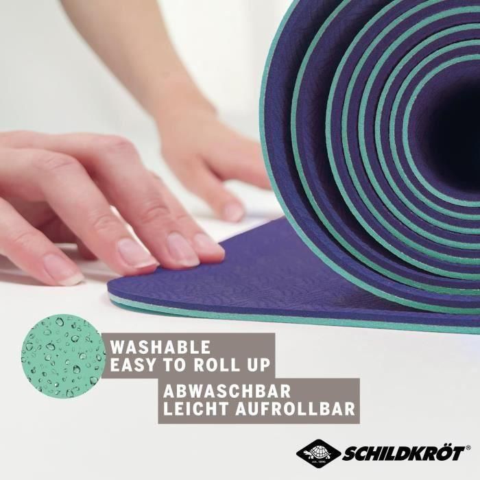 Schildkröt Fitness Bicolor estera de yoga 180 x 61 cm - sin PVC - antideslizante - azul marino/menta 4 Schildkröt Fitness Bicolor estera de yoga 180 x 61 cm - sin PVC - antideslizante - azul marino/menta 4