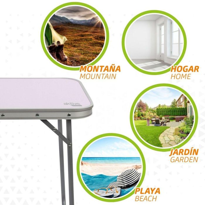 Mesa Plegable Aktive 60 x 50 x 40 cm (4 Unidades) 2 Mesa Plegable Aktive 60 x 50 x 40 cm (4 Unidades) 2