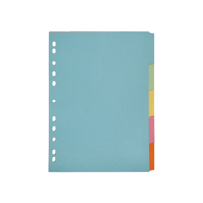 Q-connect Separador Cartulina Juego de 5 Separadores Din A4 Multitaladro 5