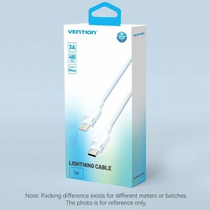 Cable USB a Lightning Vention LALBF 1 m 1 Cable USB a Lightning Vention LALBF 1 m 1