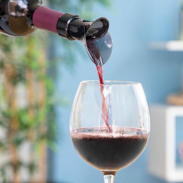 Pack Sacacorchos Eléctrico para Botellas de Vino y Tapón Dispensador Aireador de Vino 2 en 1 InnovaGoods 8
