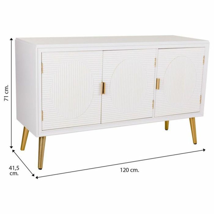 Aparador Alexandra House Living Blanco Dorado Madera MDF 41 x 71 x 120 cm 1