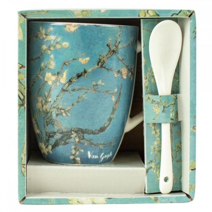 Enesco Taza de Cerámica con Cuchara Inspirada en "Los Almendros" de Van Gogh