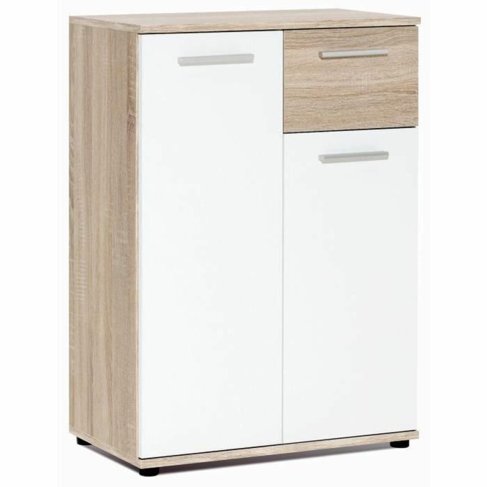 Jacky Mueble de Almacenamiento Clásico con 2 Puertas y 1 Cajón, blanco mate y decoración roble, melamina – Ancho 60 cm 4 Jacky Mueble de Almacenamiento Clásico con 2 Puertas y 1 Cajón, blanco mate y decoración roble, melamina – Ancho 60 cm 4