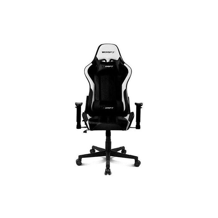 Drift DR175 Silla Gaming Profesional - Acolchado Negro/Blanco, Reposabrazos 2D, Respaldo Reclinable, Cojines Cervical y Lumbar, Pistón Clase 4 - Varios Colores