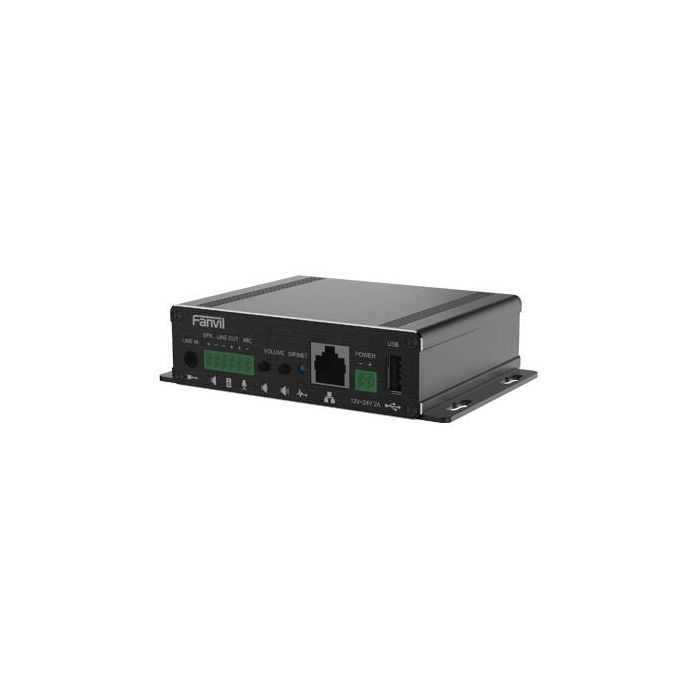 Fanvil PA3 Negro - Altavoz de Red IP SIP para Montaje en Pared/Sobremesa con PoE y Conectividad Ethernet 10/100 Mbps