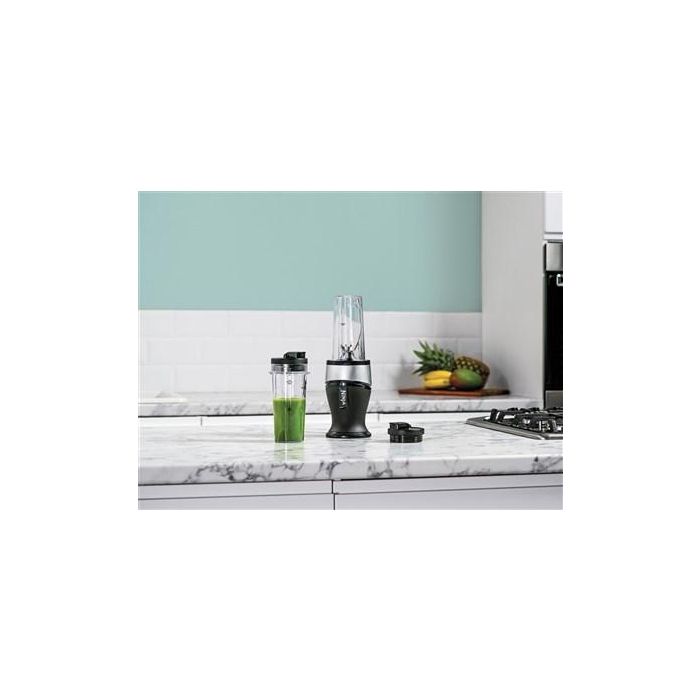 Ninja QB3001EUS Batidora de Vaso Individual para Smoothies 700W con 2 Vasos y Tapas de Viaje 8