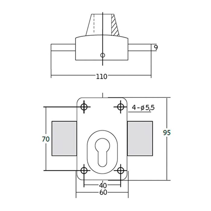 Ifam Cerrojo X5 Marrón Acero Puertas Izquierda/Derecha 3