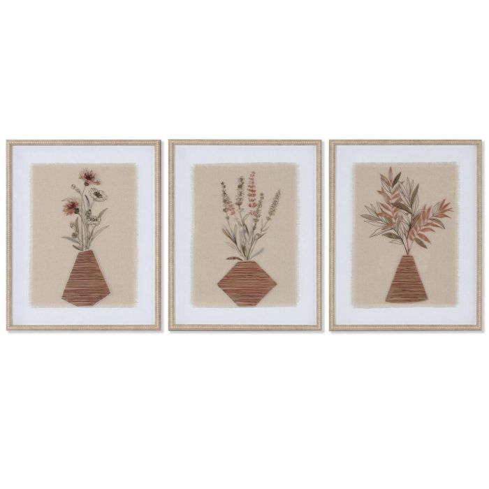 Cuadro Scandi DKD Home Decor Marron Beige 3 x 52 x 42.5 cm (3 Unidades)