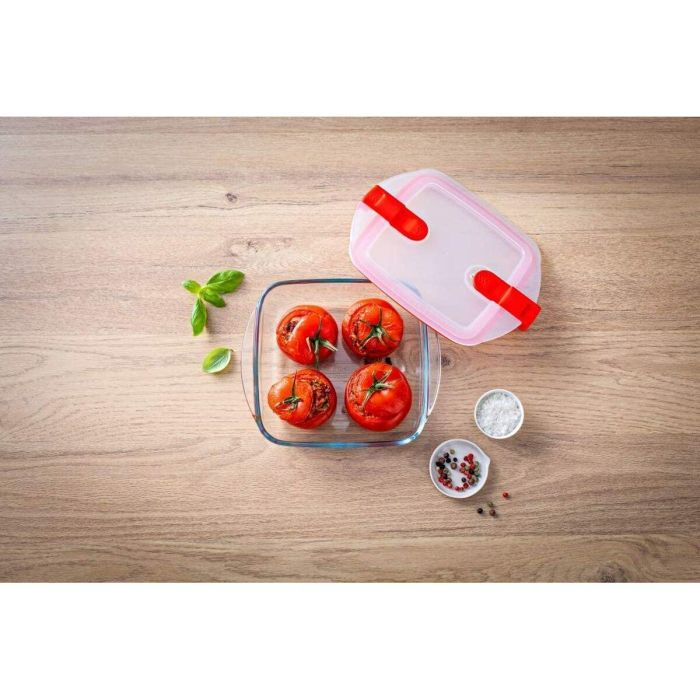 Pyrex Cook & Heat - Recipiente Cuadrado de Vidrio Borosilicato con Tapa para Horno, Microondas y Congelador - 20x17 cm 11 Pyrex Cook & Heat - Recipiente Cuadrado de Vidrio Borosilicato con Tapa para Horno, Microondas y Congelador - 20x17 cm 11