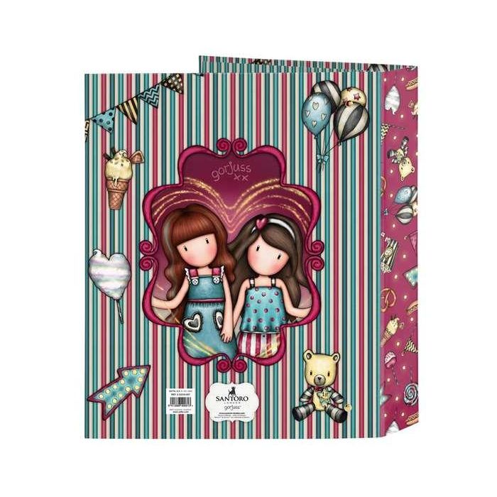 Carpeta de anillas Gorjuss Fireworks Granate A4 27 x 33 x 6 cm 1