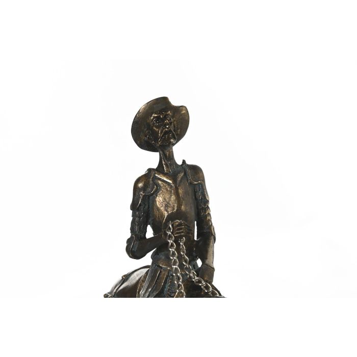 DKD Home Decor Figura Decorativa Don Quijote a Caballo de Resina Cobriza, Estilo Tradicional, 7 cm Largo x 22 cm Alto x 20 cm Ancho 1