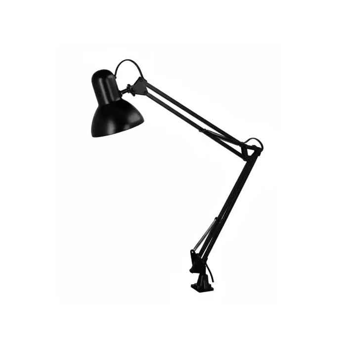 Q-connect Lampara Escritorio Antares Metalica con Pinza Interruptor Brazo Doble 3 Articulaciones Color Negro 2