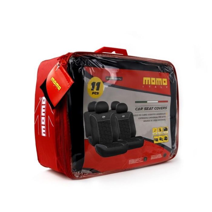 Set Completo Cubre Asientos Momo Coche 11 Piezas Negro Y Rojo MOMLSC021BR 3 Set Completo Cubre Asientos Momo Coche 11 Piezas Negro Y Rojo MOMLSC021BR 3