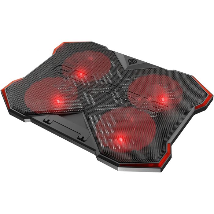 GENESIS Oxid 260 Base Refrigeradora para portátiles hasta 17.3" con 4 ventiladores, 8 Ángulos Ajustables, Gaming Negro/Rojo 11 GENESIS Oxid 260 Base Refrigeradora para portátiles hasta 17.3" con 4 ventiladores, 8 Ángulos Ajustables, Gaming Negro/Rojo 11