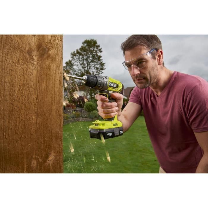 Ryobi R18PD2-215G Taladro de Impacto Inalámbrico Compacto 18V, Mandril 10mm, con 2 Baterías 1.5Ah y Cargador 2