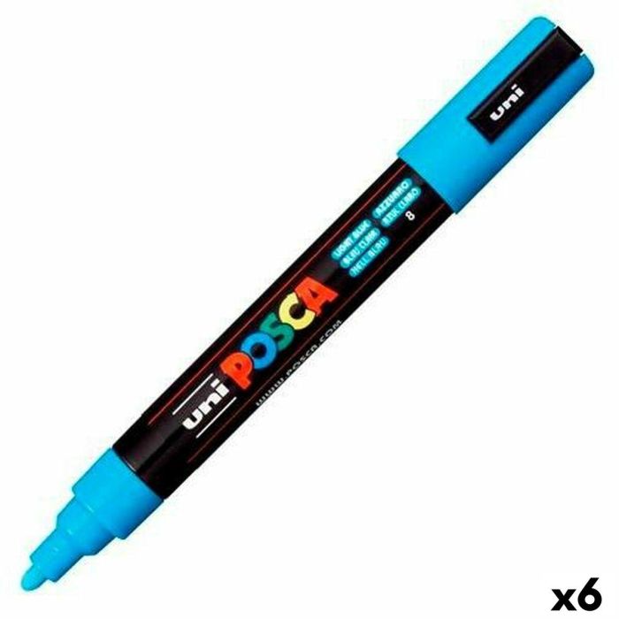 Rotuladores POSCA PC-5M Azul claro (6 Unidades) 0 Rotuladores POSCA PC-5M Azul claro (6 Unidades) 0