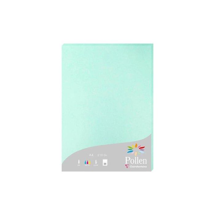 Papel Clairefontaine Pollen A4 210G 25H Verde Jade
