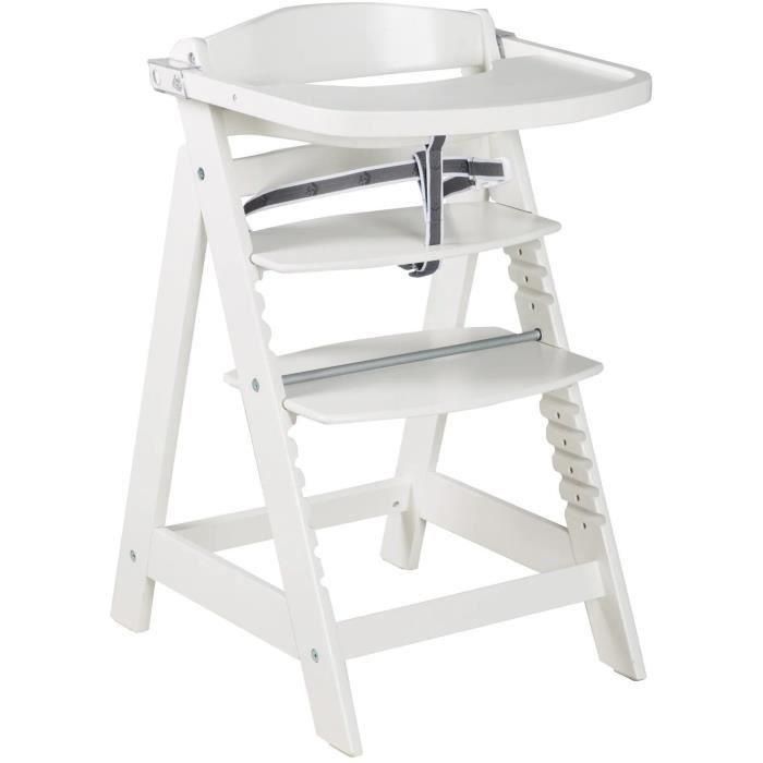 Roba ROB4005317310749 Trona SIT UP CLICK & FUN Bandeja Extraíble Altura Regulable Hasta 70 kg Madera Lacada Blanca
