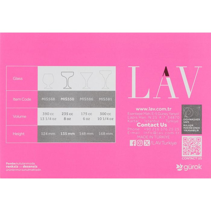 Lav Set 6 Copas de Champagne Misket 235 cc (4 Cajas)