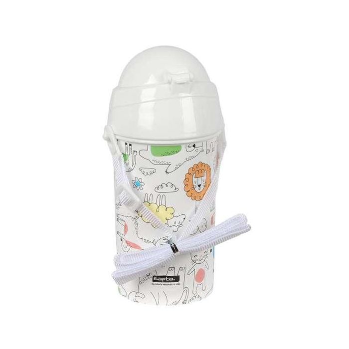 Safta Botella Portalíquidos 500 ml con Apertura Automática y Pajita, Colección Preescolar Safta Botella Portalíquidos 500 ml con Apertura Automática y Pajita, Colección Preescolar