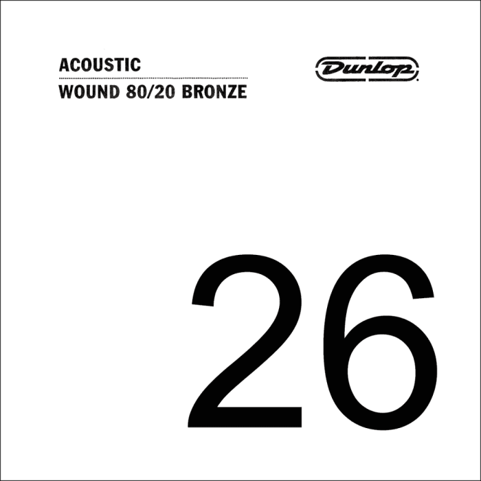 Dunlop Cuerda Acústica 80/20 Bronze .026 para Guitarra