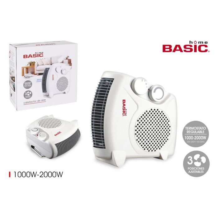 Calefactor de Aire Basic Home 1000-2000W 2 Posiciones (4 Unidades) Calefactor de Aire Basic Home 1000-2000W 2 Posiciones (4 Unidades)