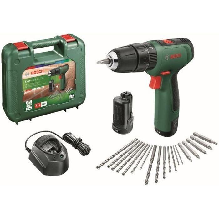 Taladro percutor a batería BOSCH - EasyImpact 1200 2 baterías 1,5 Ah Taladro percutor a batería BOSCH - EasyImpact 1200 2 baterías 1,5 Ah