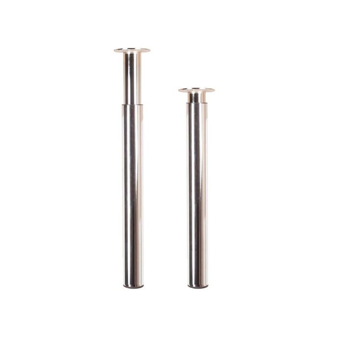 Pata extensible cilíndrica de acero en acabado cromo brillo mod.406e. altura 71/110cm rei 1 Pata extensible cilíndrica de acero en acabado cromo brillo mod.406e. altura 71/110cm rei 1