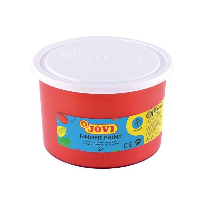 Jovi Pintura de Dedos Finger Paint 500 mL - Natural, Lavable, No Tóxico, Bermellón