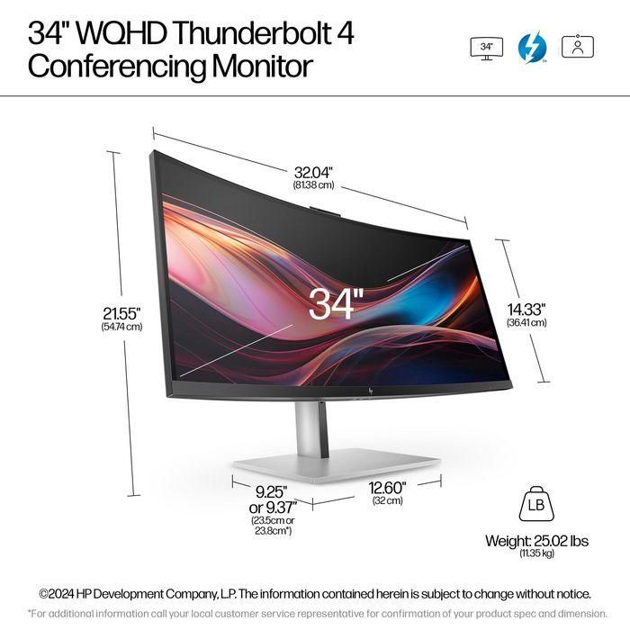 HP Series 7 Pro 34 inch WQHD Conferencing Monitor - 734pm 3 HP Series 7 Pro 34 inch WQHD Conferencing Monitor - 734pm 3
