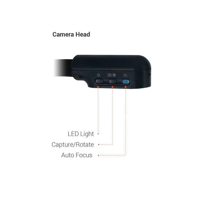 AVer U70i 13MP USB Visualizer, 4K, 60FPS, 16X zoom, AI Enhanced built-in microphone and image auto-rotation (flex arm) 12