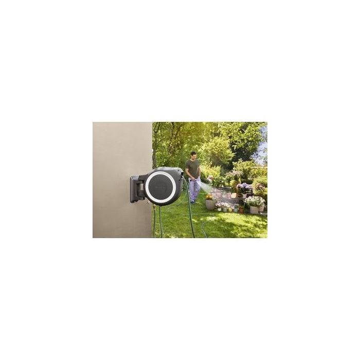 GARDENA Enrollador de Manguera de Pared RollUp M/L, 25 m, Blanco 1