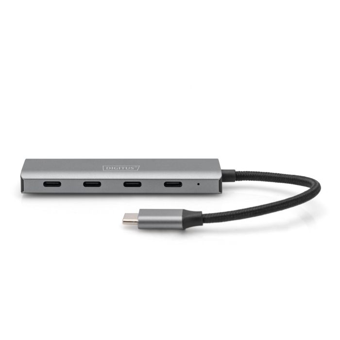 DIGITUS USB-C-Hub 4-Port 3.1->4xC3.1 integr. Kabel silber 2 DIGITUS USB-C-Hub 4-Port 3.1->4xC3.1 integr. Kabel silber 2