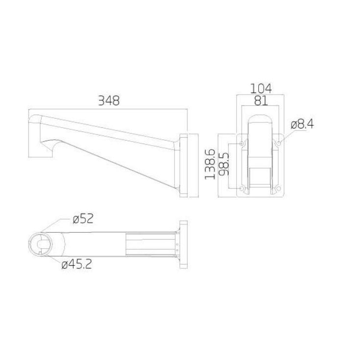 Ernitec Soporte de Pared Cuello de Cisne para Cámaras PTZ Orion 1