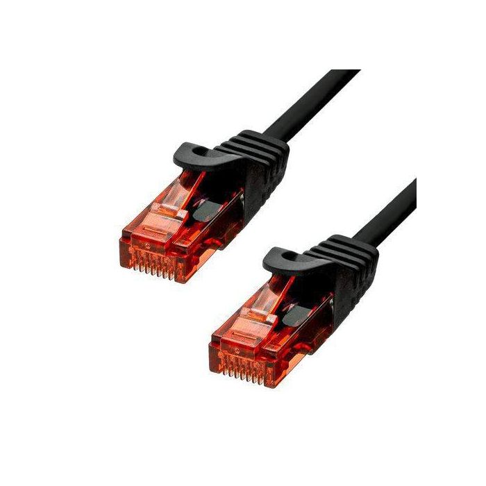 ProXtend Cable Ethernet CAT6 U/UTP CU LSZH 20m Negro, Conectores 50µ Oro para Máximo Rendimiento, Cobre Puro, Compatible PoE+