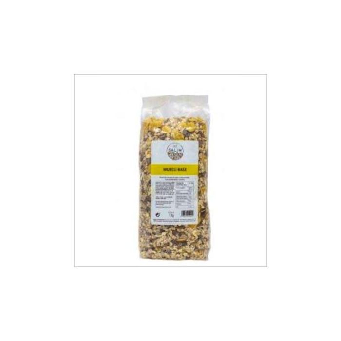 INT SALIM Muesli Base Familiar 1Kg con copos de avena, trigo, pasas, sésamo y girasol, alto en fibra