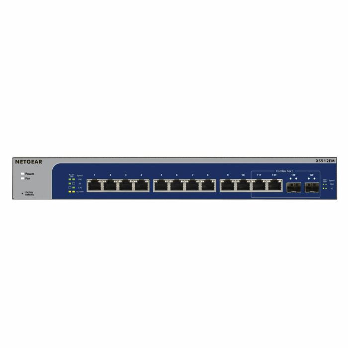 NETGEAR Switch 12 Puertos Gigabit Ethernet Gestionado L2 10G XS512EM-100NUS Montaje Rack 1U 1