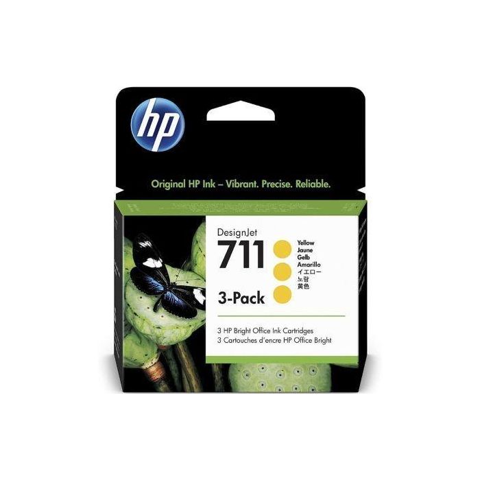 HP Tinta Amarillo Designjet T120-T520 - Nº711 Pack 3