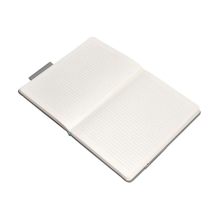 Cuaderno Con Gomilla Antartik Notes Tapa Dura A4 Hojas Rayas Gris Y Turquesa 100 Hojas 80 gr Fsc 8