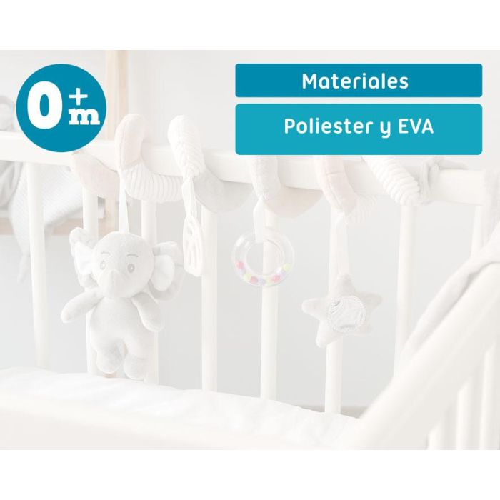 KioKids Peluche Espiral Elefante Gris y Beige con Sonajero y Mordedor para Cuna y Silleta +0 meses Colección Dolci Amici 5 KioKids Peluche Espiral Elefante Gris y Beige con Sonajero y Mordedor para Cuna y Silleta +0 meses Colección Dolci Amici 5