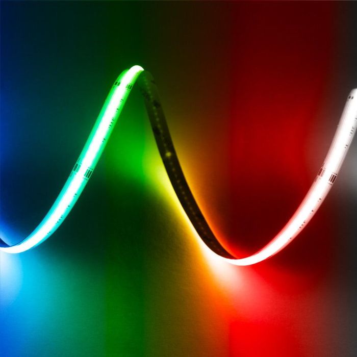 Tira LED COB 5 Metros RGBW 16W/M 784Lm/M 24V DC IP20 12mm Ancho Flexible con Adhesivo 3M SKY-FSLCOB-784L-12mm-24V-RGBW