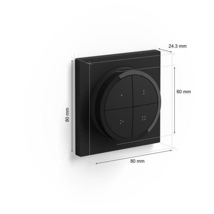 Philips Hue Bouton Remote Control Remote Tap Interruptor de marcación de marcación, negro, permite el control de varias partes o un área 3