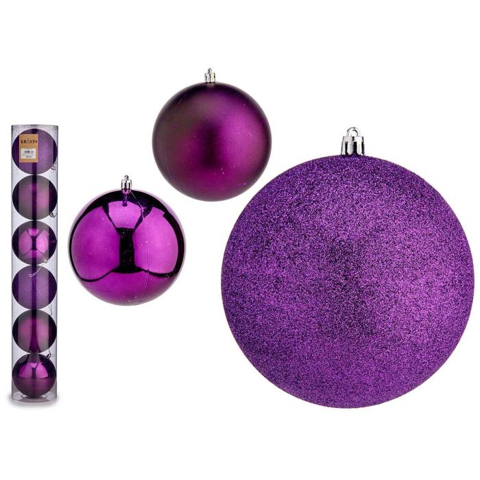 Set 6 Bolas Navidad 12 cm Morado - Krist+ (6 Unidades) Set 6 Bolas Navidad 12 cm Morado - Krist+ (6 Unidades)