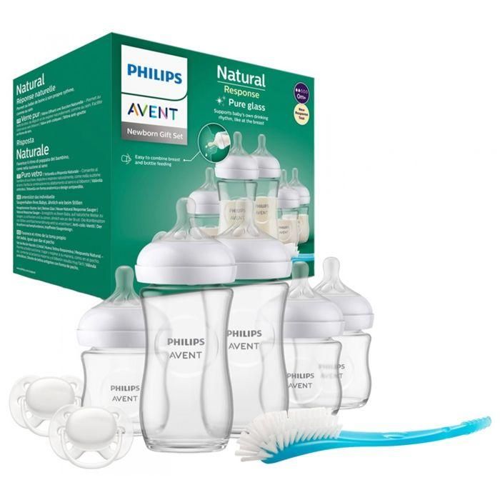 Philips Avent PHI8710103990734 Kit de Biberones de Vidrio Natural para Recién Nacidos, 240 ml, Mixto Philips Avent PHI8710103990734 Kit de Biberones de Vidrio Natural para Recién Nacidos, 240 ml, Mixto