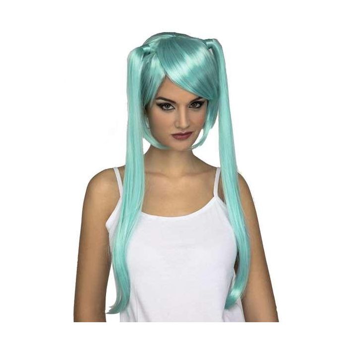 Peluca larga azul manga 155 g Peluca larga azul manga 155 g