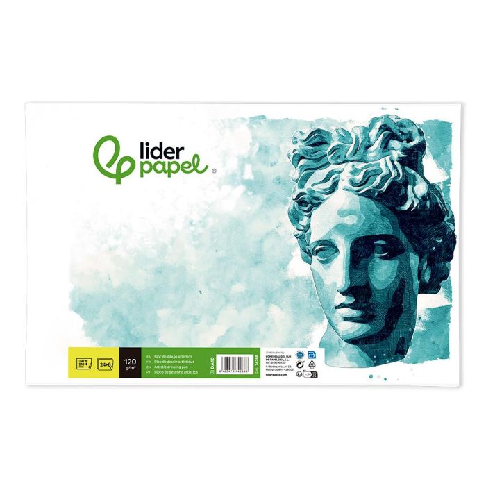 Bloc Dibujo Liderpapel Artistico Encolado 210x297 mm 30 Hojas 120 gr-M2 Sin Recuadro 1